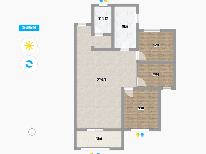 山西省-晋城市-瑞麒·祥瑞新城-82.41-户型库-采光通风