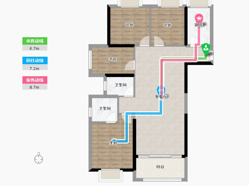 福建省-龙岩市-美伦·生态城-97.00-户型库-动静线