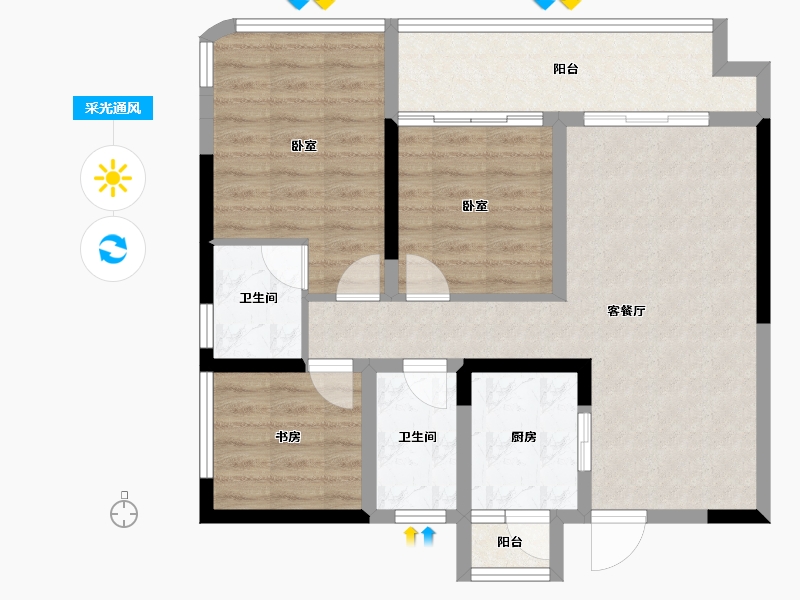 四川省-宜宾市-树高麓院-78.03-户型库-采光通风