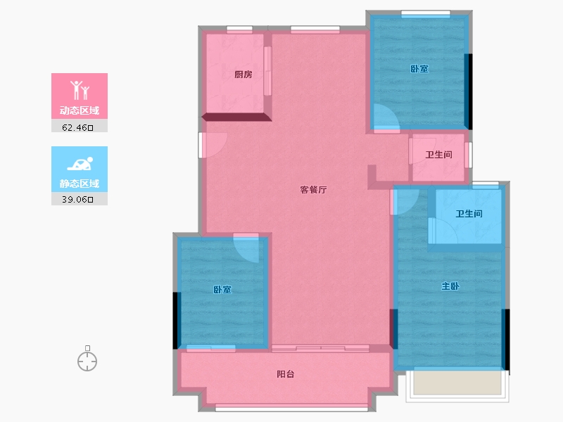 安徽省-亳州市-中奥·天悦府-90.38-户型库-动静分区