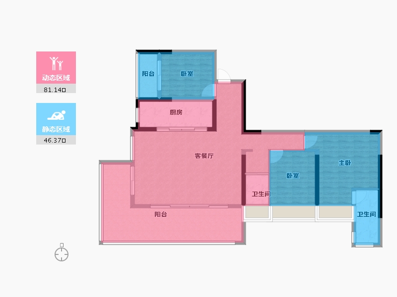 湖南省-邵阳市-​碧桂园睛川府-114.93-户型库-动静分区