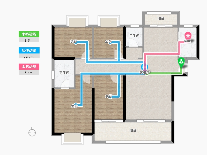 福建省-龙岩市-美伦·生态城-111.55-户型库-动静线