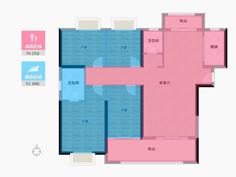 福建省-龙岩市-美伦·生态城-111.55-户型库-动静分区