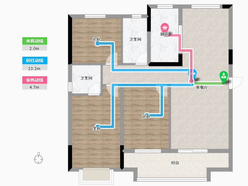 湖北省-襄阳市-国投襄阳府-102.76-户型库-动静线