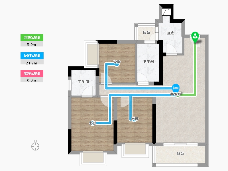 四川省-自贡市-步步高·润达国际城-72.96-户型库-动静线