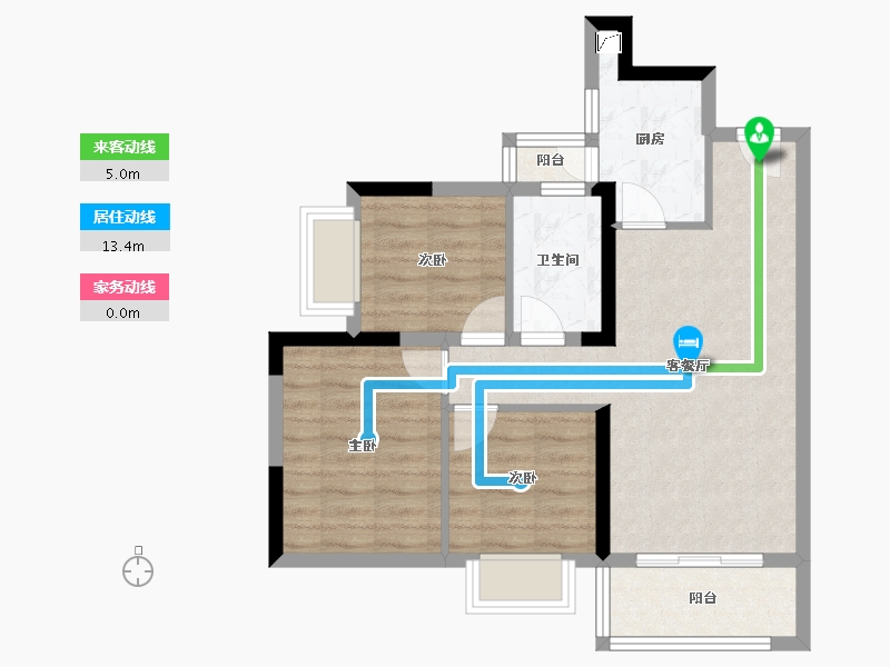 四川省-自贡市-步步高·润达国际城-64.57-户型库-动静线