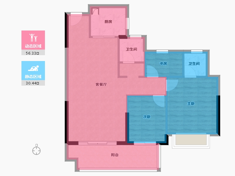 福建省-漳州市-翰盛湖滨御景-78.39-户型库-动静分区