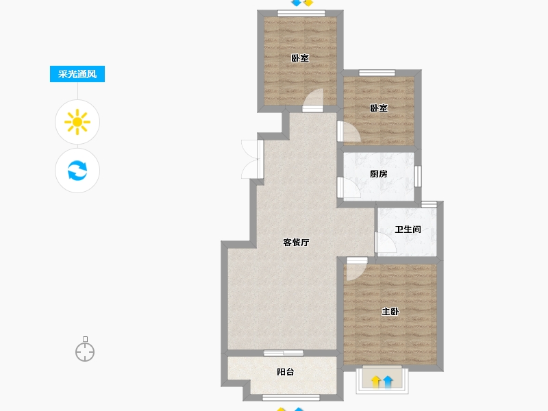 山西省-晋城市-聚德·神农华府-78.36-户型库-采光通风