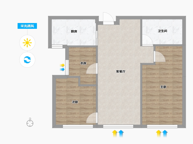 福建省-漳州市-信和御龙天下-65.66-户型库-采光通风