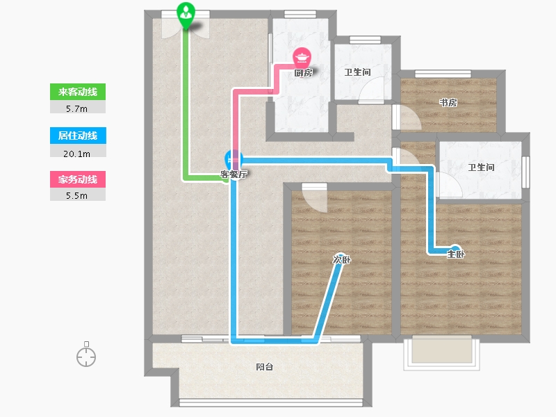 江苏省-镇江市-保集·梧桐墅-104.00-户型库-动静线