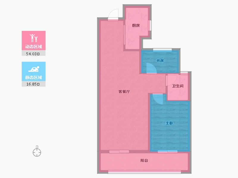 陕西省-咸阳市-龙湖上城-63.28-户型库-动静分区