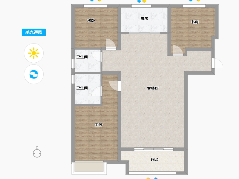 河南省-洛阳市-建业府-110.56-户型库-采光通风