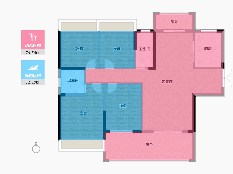 湖南省-邵阳市-宝庆尚城-119.35-户型库-动静分区