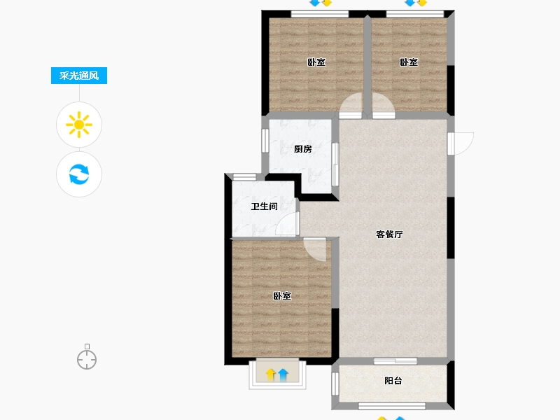 山西省-大同市-阳光云上-81.49-户型库-采光通风