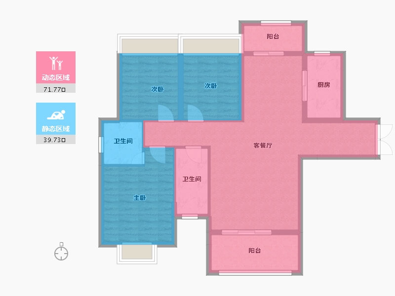 湖南省-邵阳市-龙熙府邸-104.85-户型库-动静分区