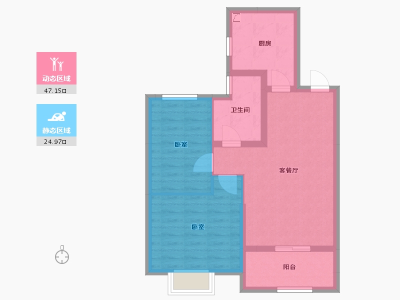 江苏省-镇江市-句容恒大云湖上郡-64.17-户型库-动静分区