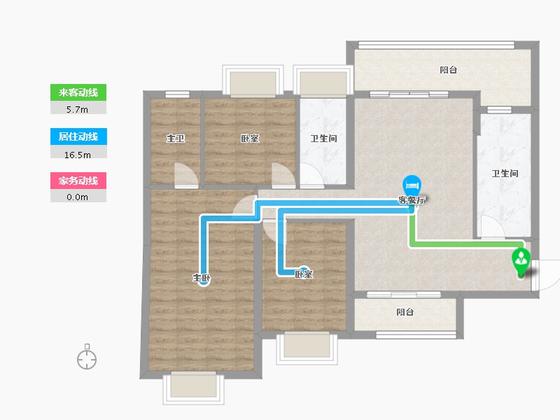 四川省-成都市-恒大未来城4期-98.62-户型库-动静线