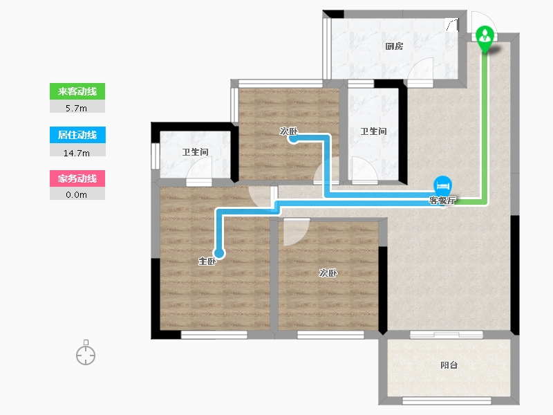 四川省-宜宾市-远达兰庭-87.33-户型库-动静线