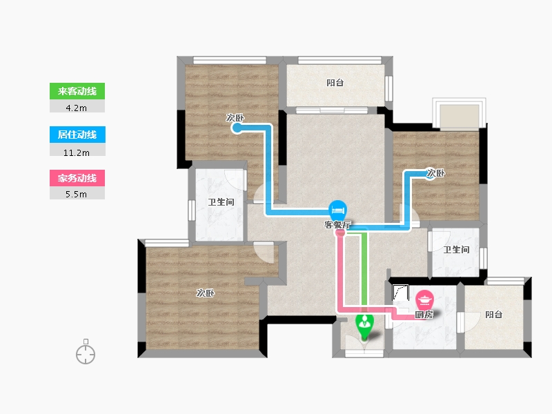 浙江省-金华市-成锦熙锦5号-79.99-户型库-动静线