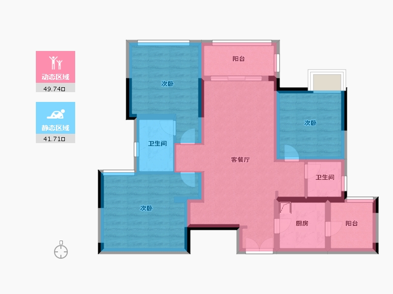 浙江省-金华市-成锦熙锦5号-79.99-户型库-动静分区