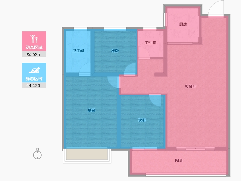 江苏省-镇江市-中南银城樾府-93.57-户型库-动静分区