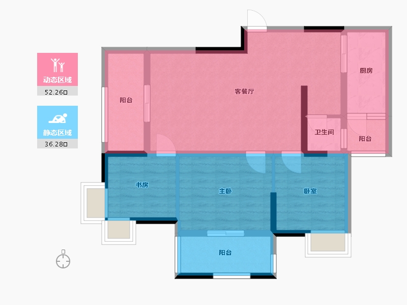 贵州省-贵阳市-百花新苑-80.00-户型库-动静分区