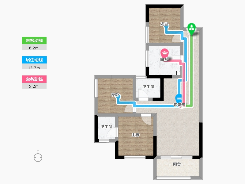 四川省-宜宾市-远达梦想N+-65.50-户型库-动静线