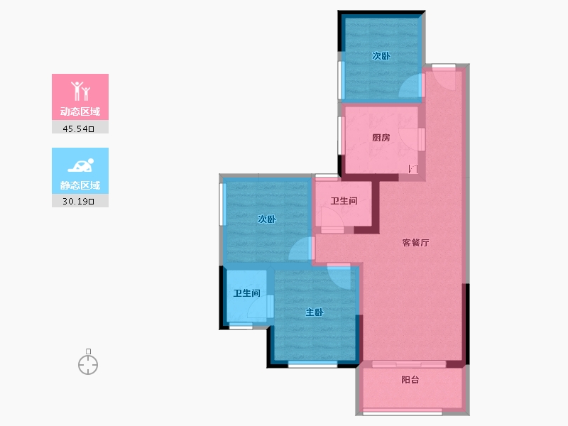 四川省-宜宾市-远达梦想N+-65.50-户型库-动静分区