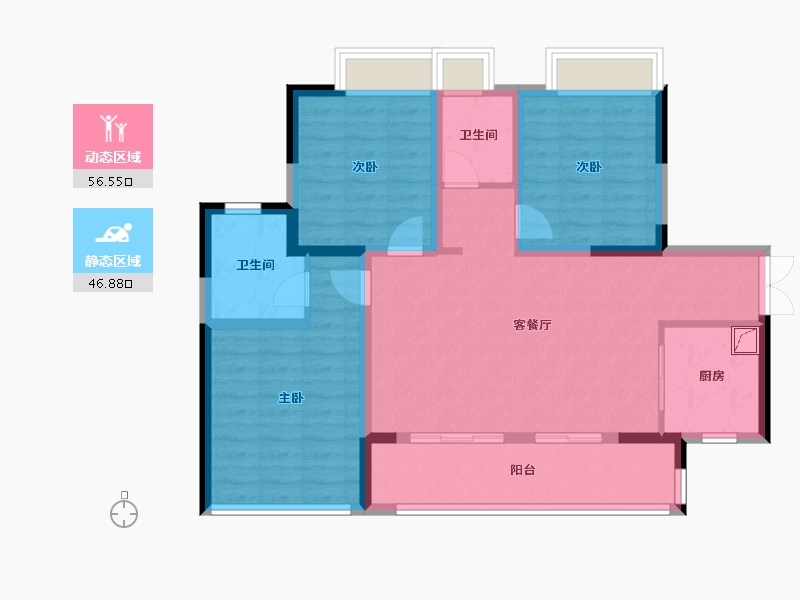 浙江省-金华市-成锦熙锦5号-92.03-户型库-动静分区