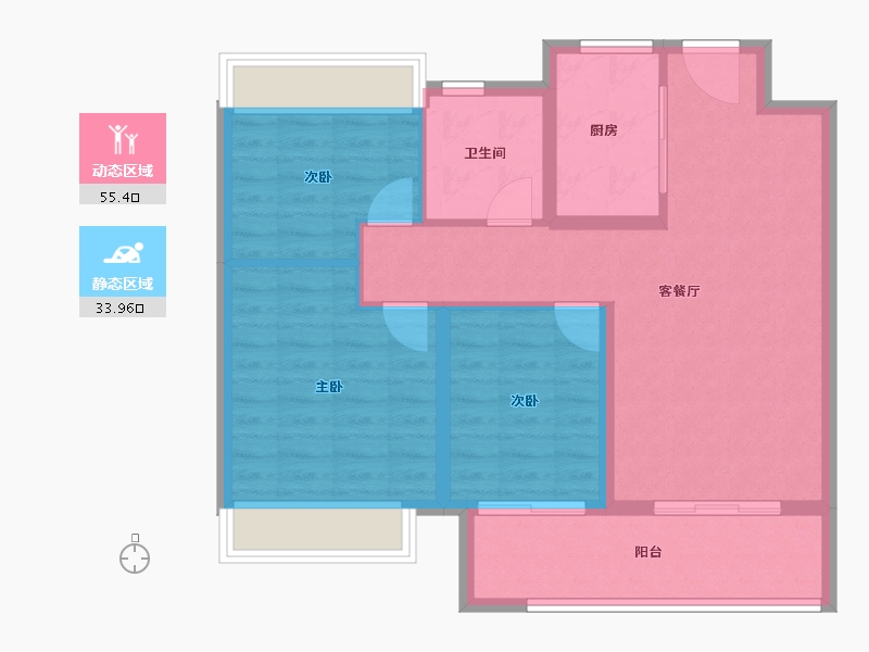 江苏省-镇江市-中南银城樾府-80.39-户型库-动静分区