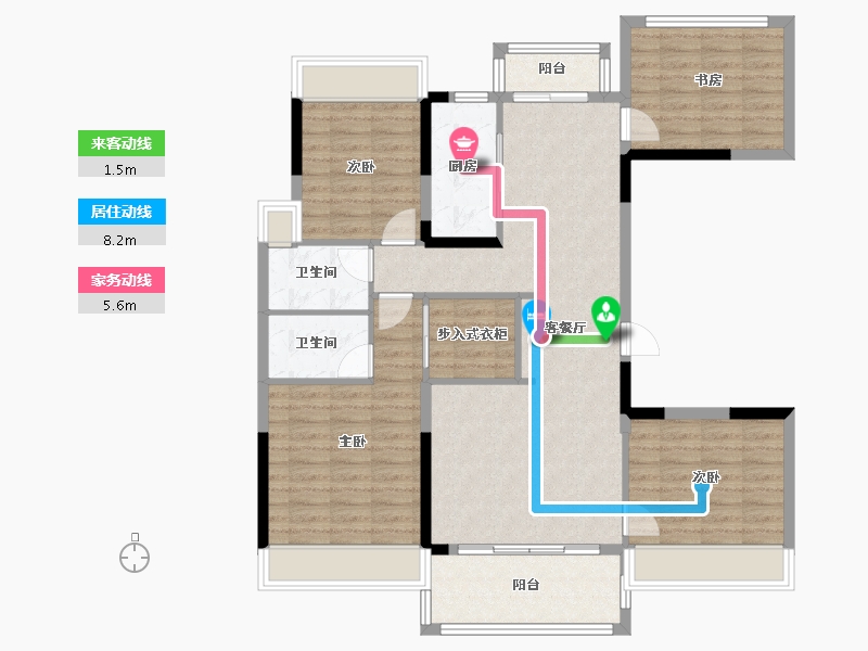 浙江省-杭州市-前宸府-109.00-户型库-动静线