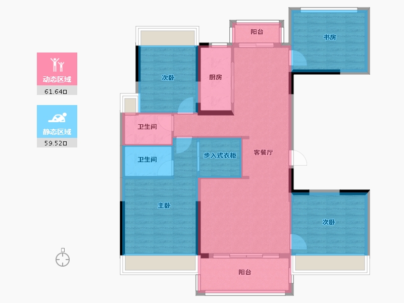 浙江省-杭州市-前宸府-109.00-户型库-动静分区