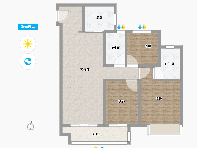 江苏省-镇江市-奥园誉峰澜樾庭-94.41-户型库-采光通风