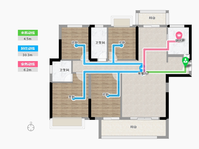 福建省-漳州市-泉舜府前上著-107.20-户型库-动静线