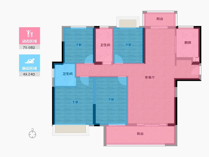 福建省-漳州市-泉舜府前上著-107.20-户型库-动静分区