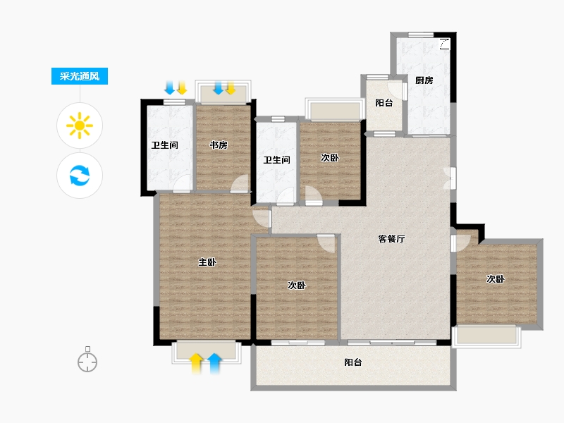 四川省-成都市-恒大林溪郡-168.46-户型库-采光通风