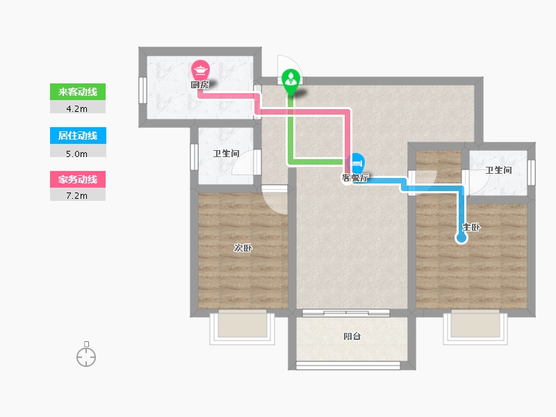 湖南省-湘潭市-​吉润华府-71.59-户型库-动静线