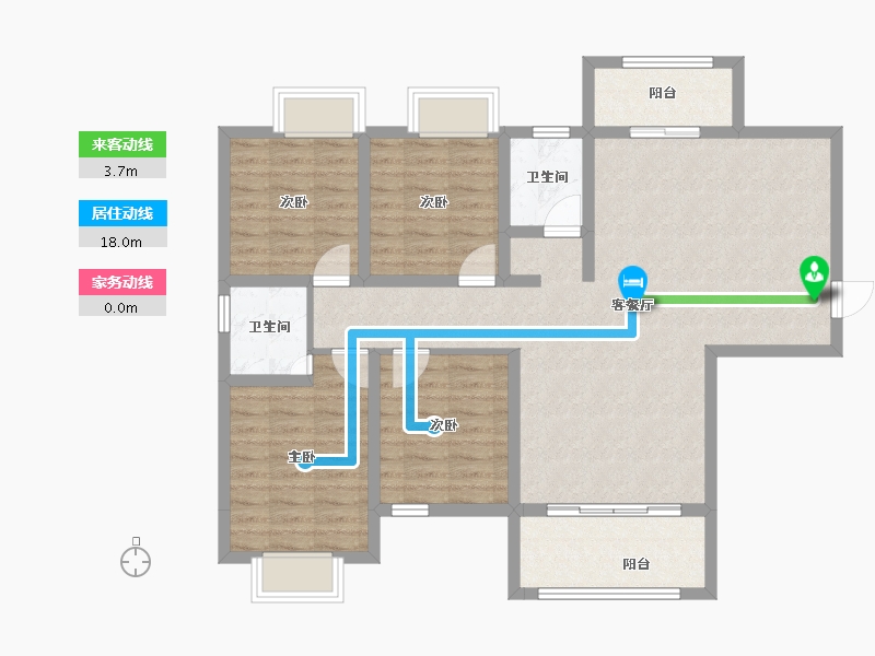 湖南省-湘潭市-​吉润华府-100.15-户型库-动静线