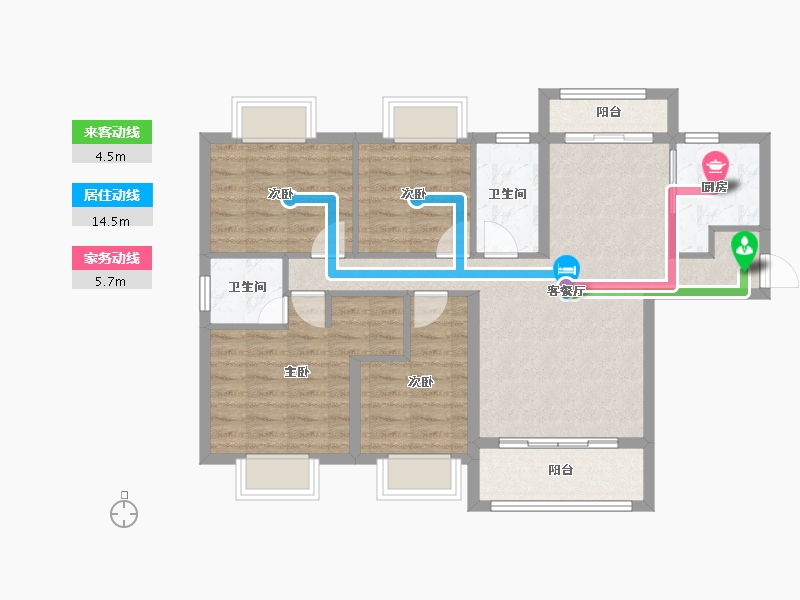 湖南省-湘潭市-​吉润华府-85.95-户型库-动静线