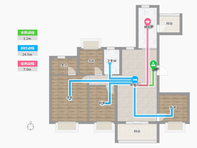 四川省-成都市-恒大未来城4期-96.63-户型库-动静线