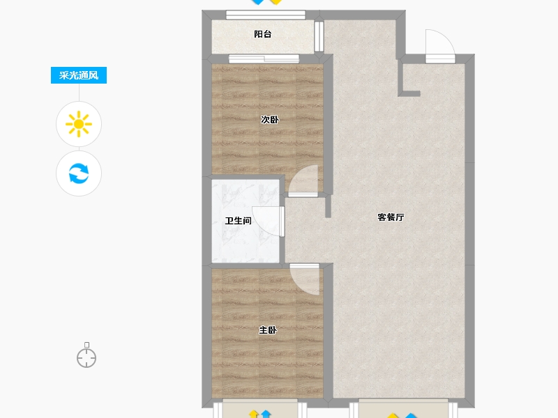 吉林省-长春市-融创大河宸院-69.00-户型库-采光通风