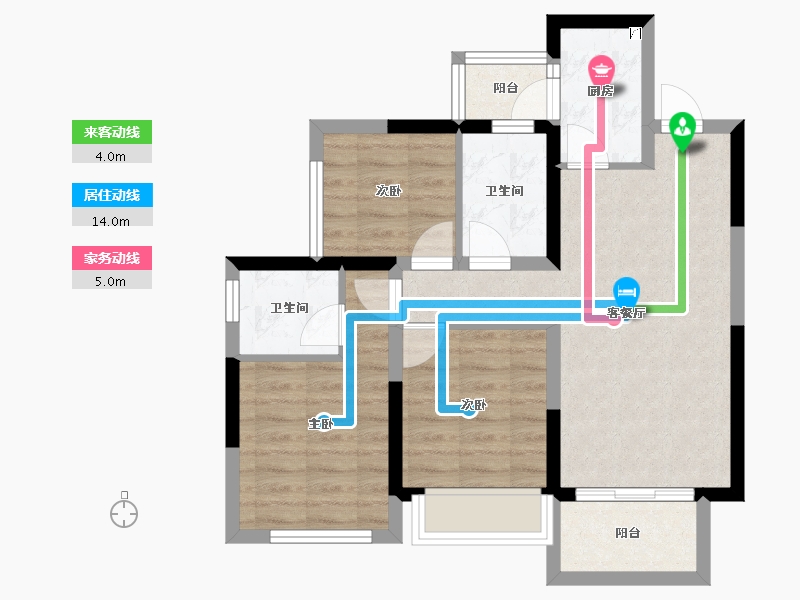 四川省-宜宾市-绿地宜宾城际空间站-66.65-户型库-动静线