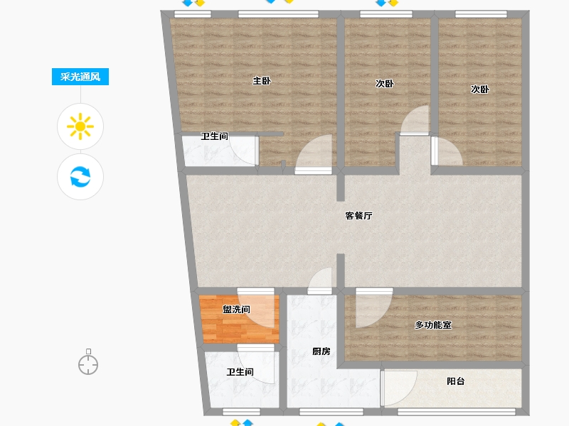 河南省-济源市-八仙街-130.00-户型库-采光通风