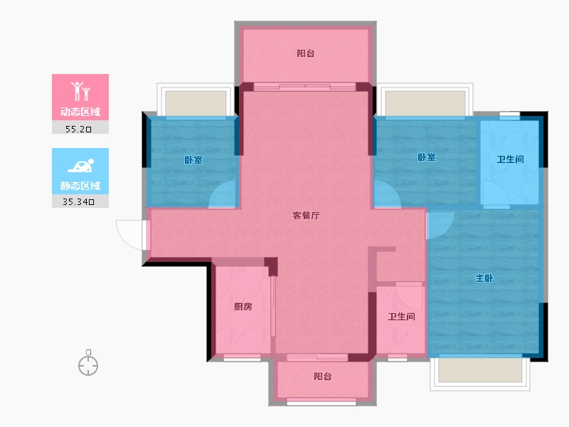 广东省-惠州市-文鼎华府-81.23-户型库-动静分区