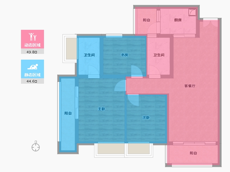 贵州省-遵义市-龙城御景-96.00-户型库-动静分区