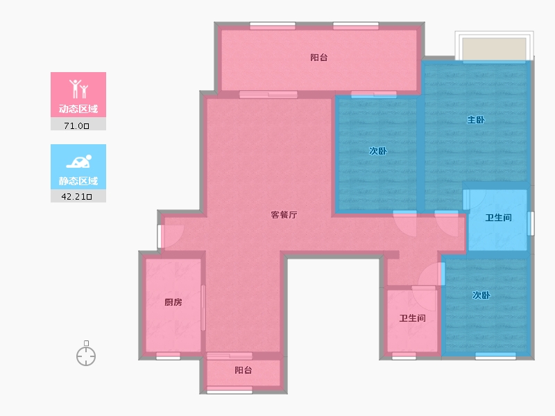 陕西省-铜川市-缙颐御璟名第-103.00-户型库-动静分区