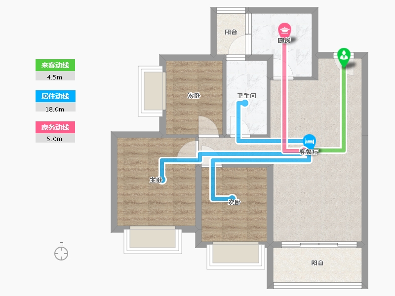 四川省-成都市-恒大未来城4期-68.85-户型库-动静线