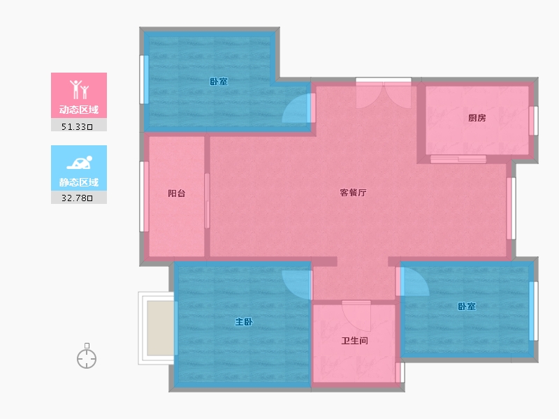 新疆维吾尔自治区-伊犁哈萨克自治州-东城小区A-123.50-户型库-动静分区