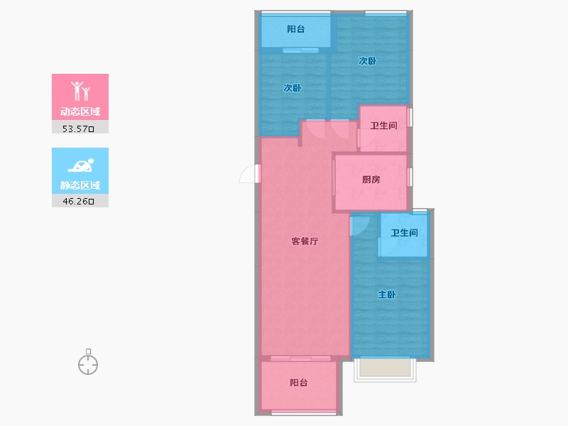 湖南省-长沙市-万科天空之境-97.00-户型库-动静分区