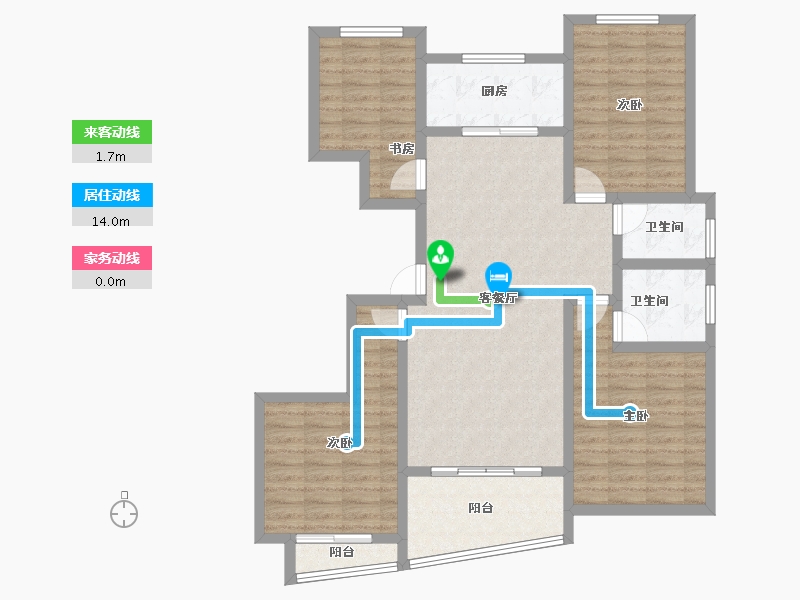 安徽省-马鞍山市-新宸金悦府-107.34-户型库-动静线